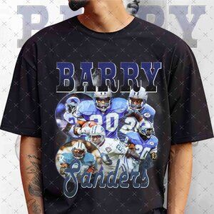 Vintage 90s Barry Sanders Bootleg Rap Tee, Retro Barry Sanders Football T-shirt